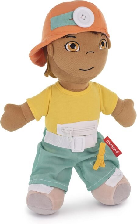 Лялька Miniland Diversity із застібками, яку можна прати: латиноамериканський хлопчик