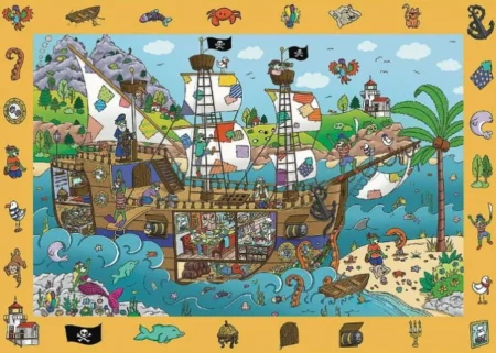 Пазли - (100 елм.)  Піратський корабель  /Trefl - Зображення 2