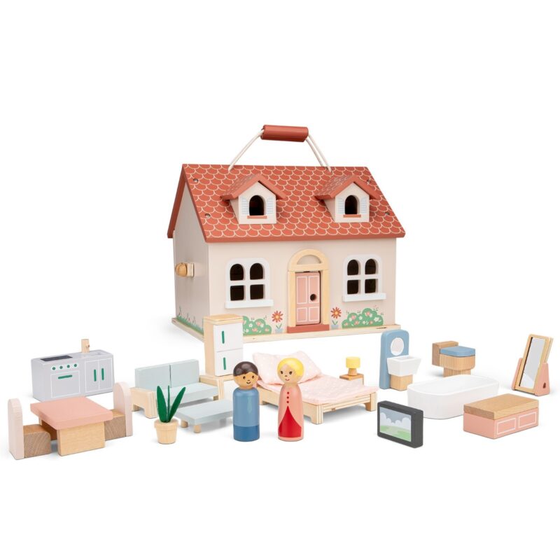 New Classic Toys Ляльковий будиночок з меблями розкладний