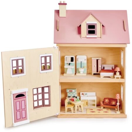 Дерев'яний трьохповерховий ляльковий будиночок Tender Leaf  «Foxtail Villa» (рожевий) - Зображення 3
