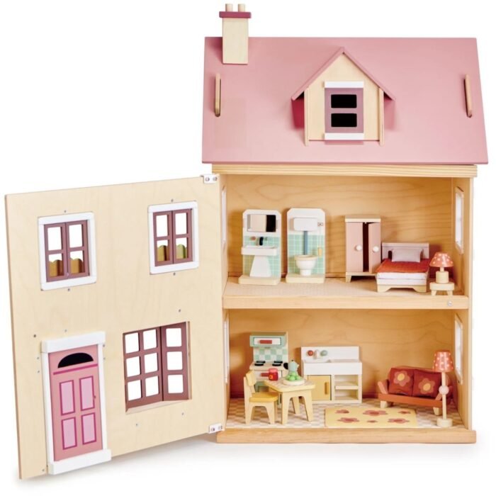 Дерев'яний трьохповерховий ляльковий будиночок Tender Leaf  «Foxtail Villa» (рожевий) - Зображення 3