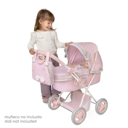 Візок 80574 для ляльки, трансформер,3в1, люлька, кошик, сумка, метал, кор., 37-59-19,5 см. - Зображення 3