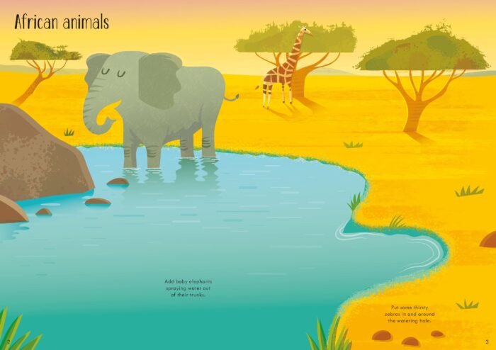 Перший альбом з наліпками  Тварини , Usborn - Зображення 2