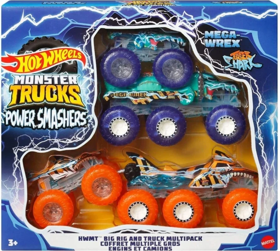 Набір 4 машинки Monster Trucks Mega-Wrex & Tiger Shark
