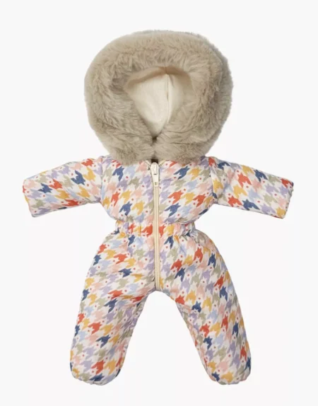 Лижний костюм Gigi з принтованої бавовни з обробкою зі штучного хутра для ляльок Amigas розміром 32 см.