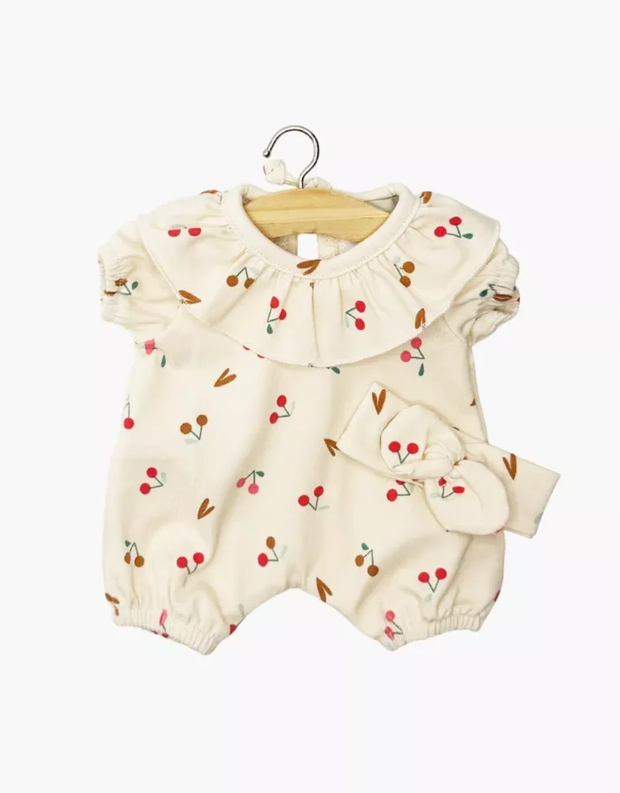 Комплект комбінезону Antonin Cuties з бежевого габардину та білої трикотажної футболки - Зображення 1