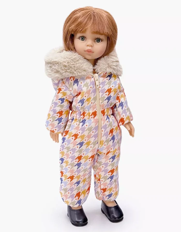 Лижний костюм Gigi з принтованої бавовни з обробкою зі штучного хутра для ляльок Amigas розміром 32 см. - Зображення 2