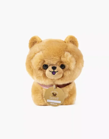 Локі, плюшевий песик 18 см з нашийником та кошиком зі штучного хутра кольору екрю - Зображення 2