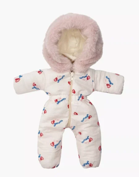 Лижний костюм Gigi з принтованої бавовни з обробкою зі штучного хутра для ляльок  32 см - Зображення 2