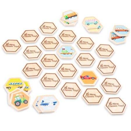Дитяча гра, що розвиває пам'ять Транспорт New Classic Toys, дерев'яна, арт. 10831 - Зображення 2