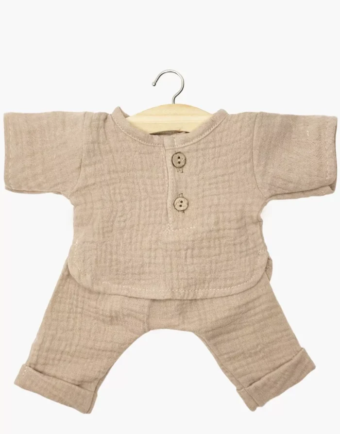 9 Комплект Andrea з довгими рукавами з бавовняного матеріалу кольору мокко - Зображення 1