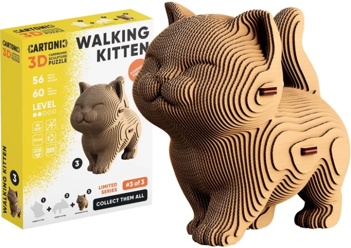 1 Картонний конструктор Cartonic 3D Puzzle WALKING KITTEN - Зображення 1