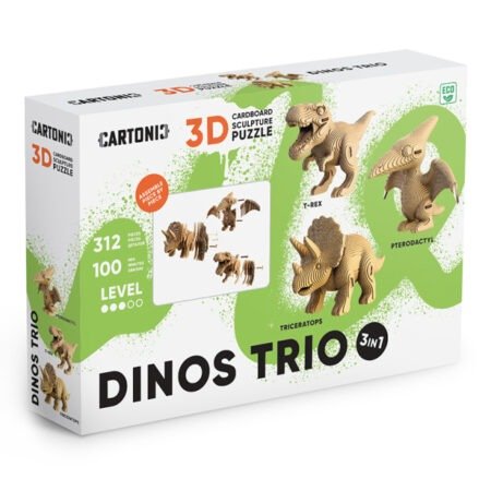 Картонний конструктор  Cartonic 3D Puzzle DINOS TRIO - Зображення 2