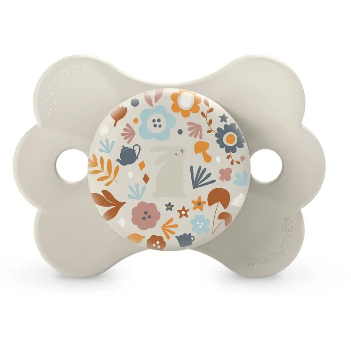 Пустушка фізіологічна у формі метелика, 6-18 місяців,  Wonderland , бежева з малюнком (8426420901161) - Зображення 1