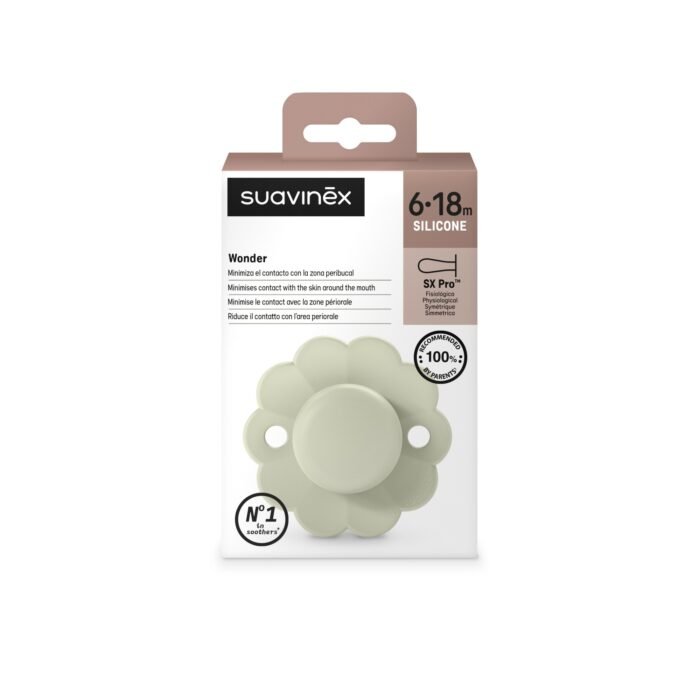 Пустушка фізіологічна, 6-18 місяців,  Wonder , світло-зелена (8426420084239) - Зображення 3