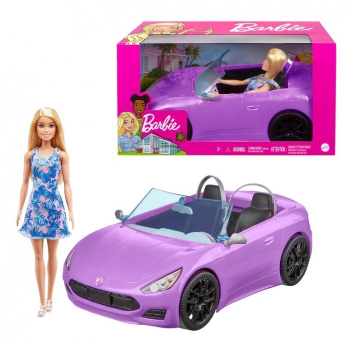 Бузковий кабріолет мрії з лялькою Barbie - Зображення 1