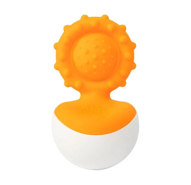 12 Прорізувач-неваляшка Fat Brain Toys dimpl wobl помаранчевий (F2172ML) - Зображення 1
