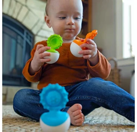 Прорізувач-неваляшка Fat Brain Toys dimpl wobl помаранчевий  (F2172ML) - Зображення 2