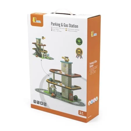 Дерев'яний паркінг з АЗС Viga Toys (44509) - Зображення 2