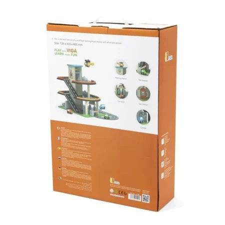 Дерев'яний паркінг з АЗС Viga Toys (44509) - Зображення 4