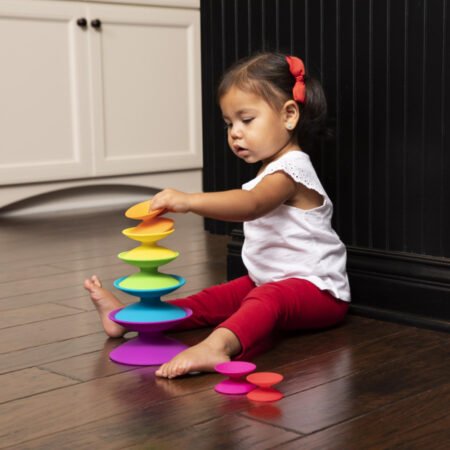 Пірамідка Башта з кольорових котушок Fat Brain Toys Spoolz - Зображення 2