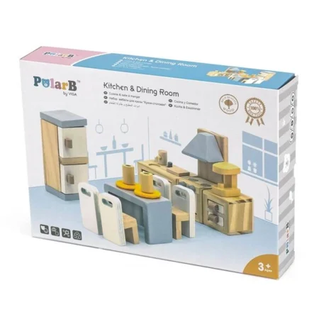 Дерев'яні меблі для ляльок Viga Toys PolarB Кухня та їдальня (44038) - Зображення 4