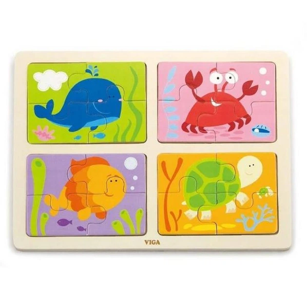 8 Пазл Viga Toys Море 4-в-1 (50190) - Зображення 1